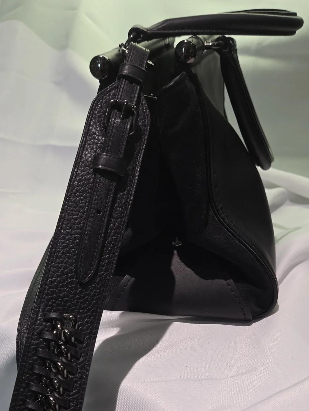 Coach Willow Floral Drifter Black Leather And Suede Top-Handle Shoulder Bag